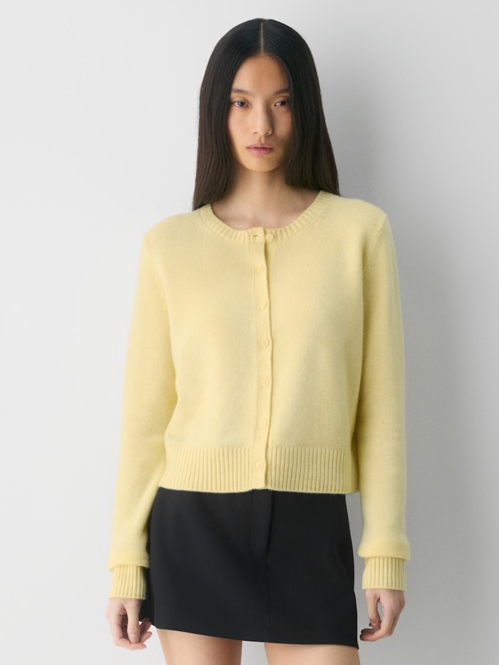 NWT - Aritzia Essential Cashmere Acme Cardigan - Size XS - Lemonade - Picture 2 of 8